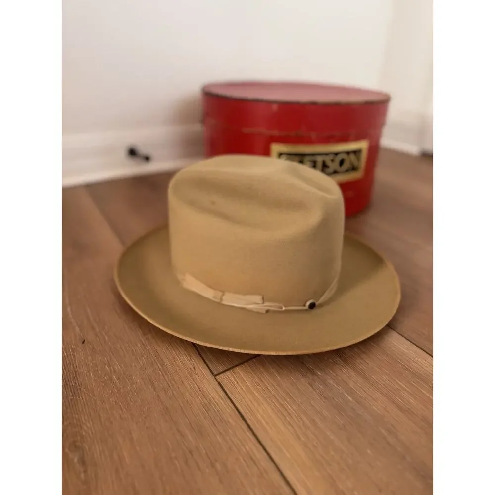 Vintage Stetson Open Road Silverbelly 3X Beaver Felt Hat 7 1/8 Long Oval w/ Box - Picture 11 of 16